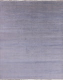 Grey Savannah Grass Hand Knotted Wool & Silk Rug - 7' 11" X 9' 9" - Golden Nile