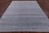 Grey Savannah Grass Hand Knotted Wool & Silk Rug - 7' 11" X 9' 9" - Golden Nile