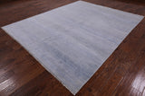 Grey Savannah Grass Hand Knotted Wool & Silk Rug - 7' 11" X 9' 9" - Golden Nile