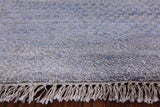 Grey Savannah Grass Hand Knotted Wool & Silk Rug - 7' 11" X 9' 9" - Golden Nile