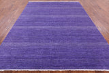 Purple Savannah Grass Hand Knotted Wool & Silk Rug - 8' 0" X 9' 11" - Golden Nile