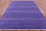 Purple Savannah Grass Hand Knotted Wool & Silk Rug - 8' 0" X 9' 11" - Golden Nile