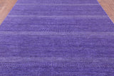 Purple Savannah Grass Hand Knotted Wool & Silk Rug - 8' 0" X 9' 11" - Golden Nile