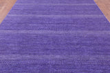 Purple Savannah Grass Hand Knotted Wool & Silk Rug - 8' 0" X 9' 11" - Golden Nile