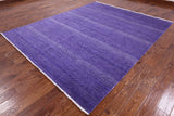 Purple Savannah Grass Hand Knotted Wool & Silk Rug - 8' 0" X 9' 11" - Golden Nile