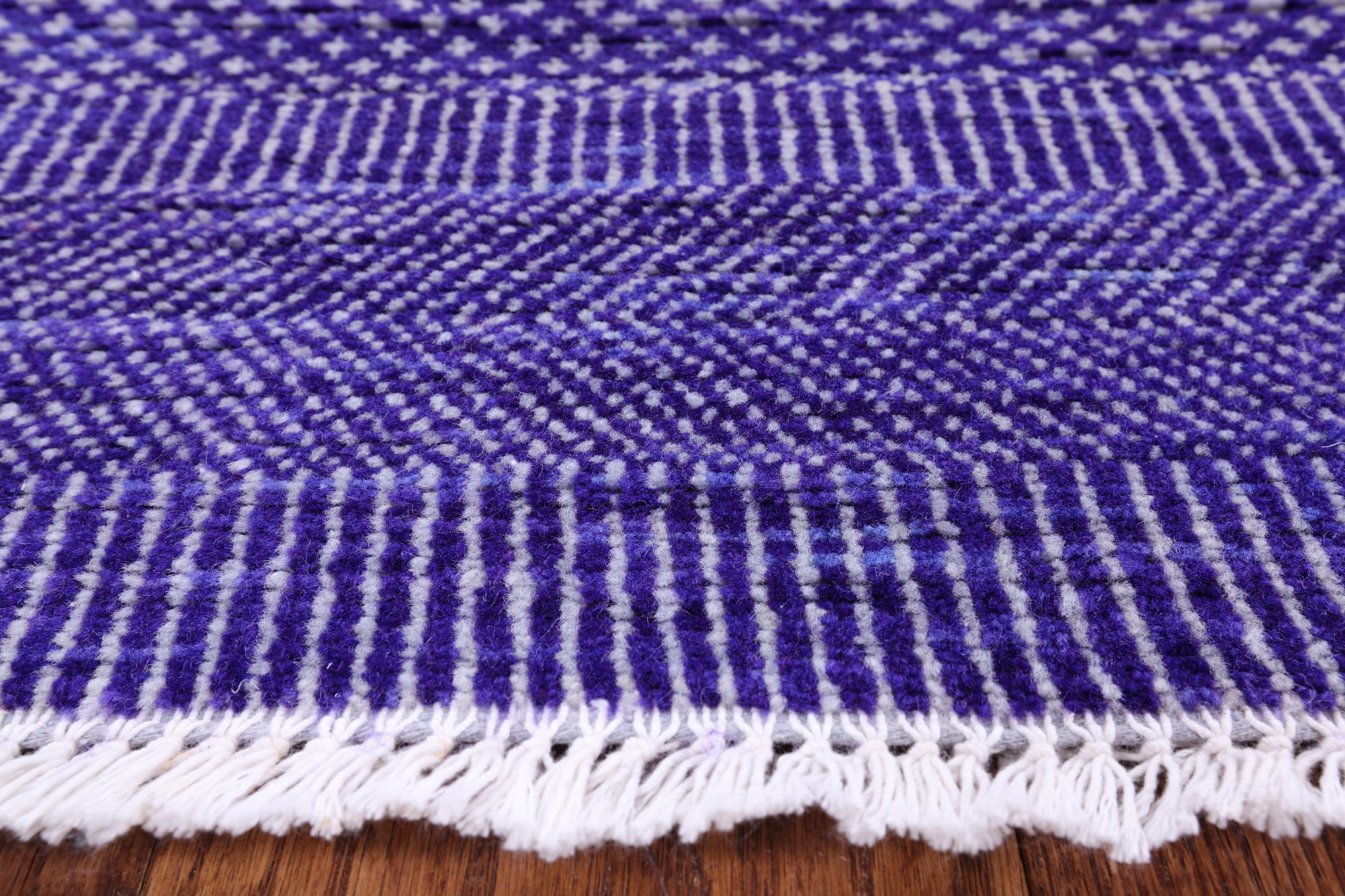 Purple Savannah Grass Hand Knotted Wool & Silk Rug - 8' 0" X 9' 11" - Golden Nile