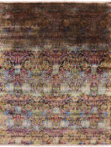 Persian 100 % Silk Handmade Area Rug - 7' 11" X 9' 11" - Golden Nile