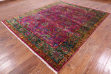 Persian 100 % Silk Hand Knotted Sickle Leaf Rug - 8' 1" X 9' 11" - Golden Nile