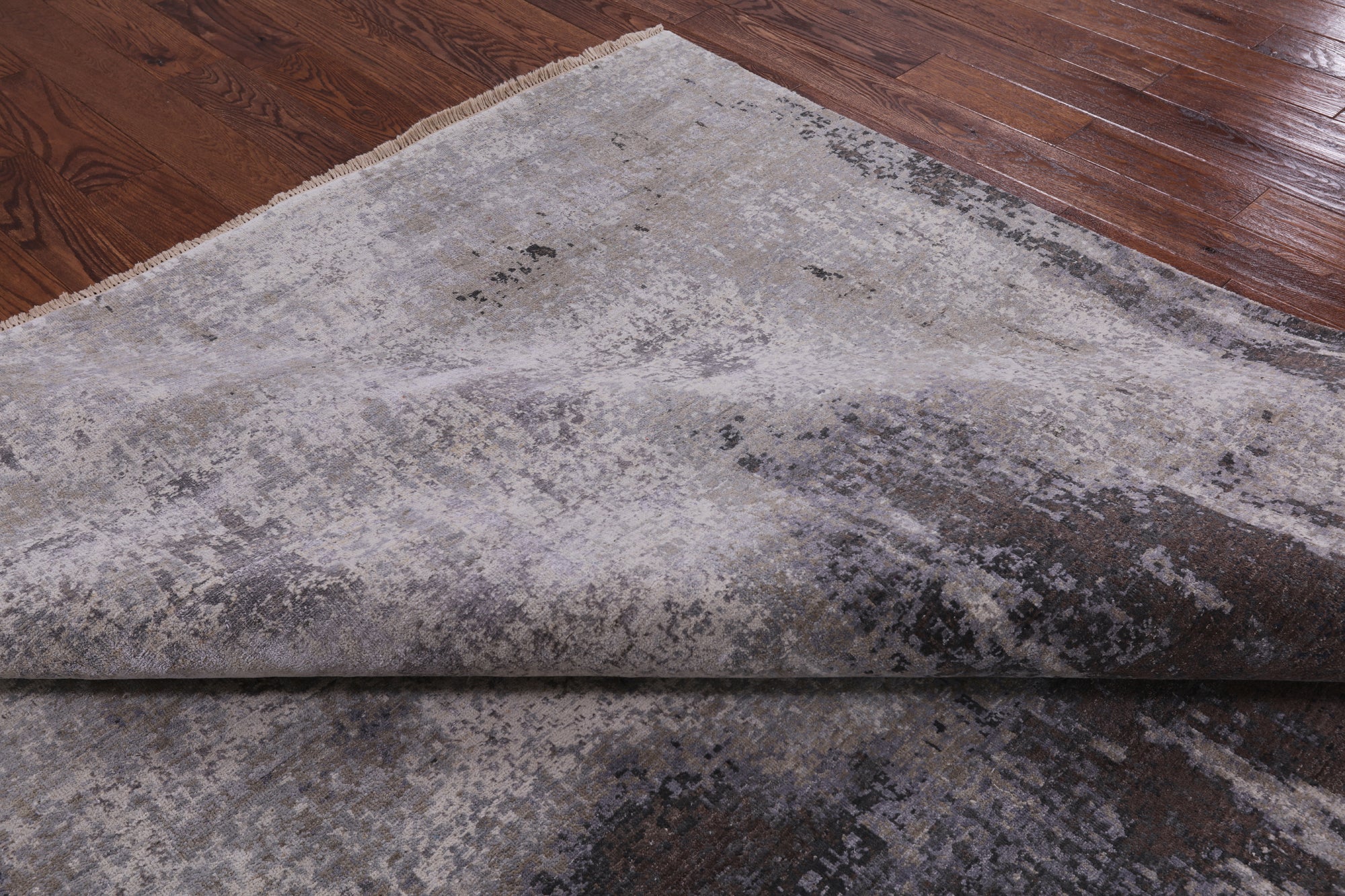 Contemporary Handmade Wool & Silk Area Rug - 9' 0" X 12' 2" - Golden Nile