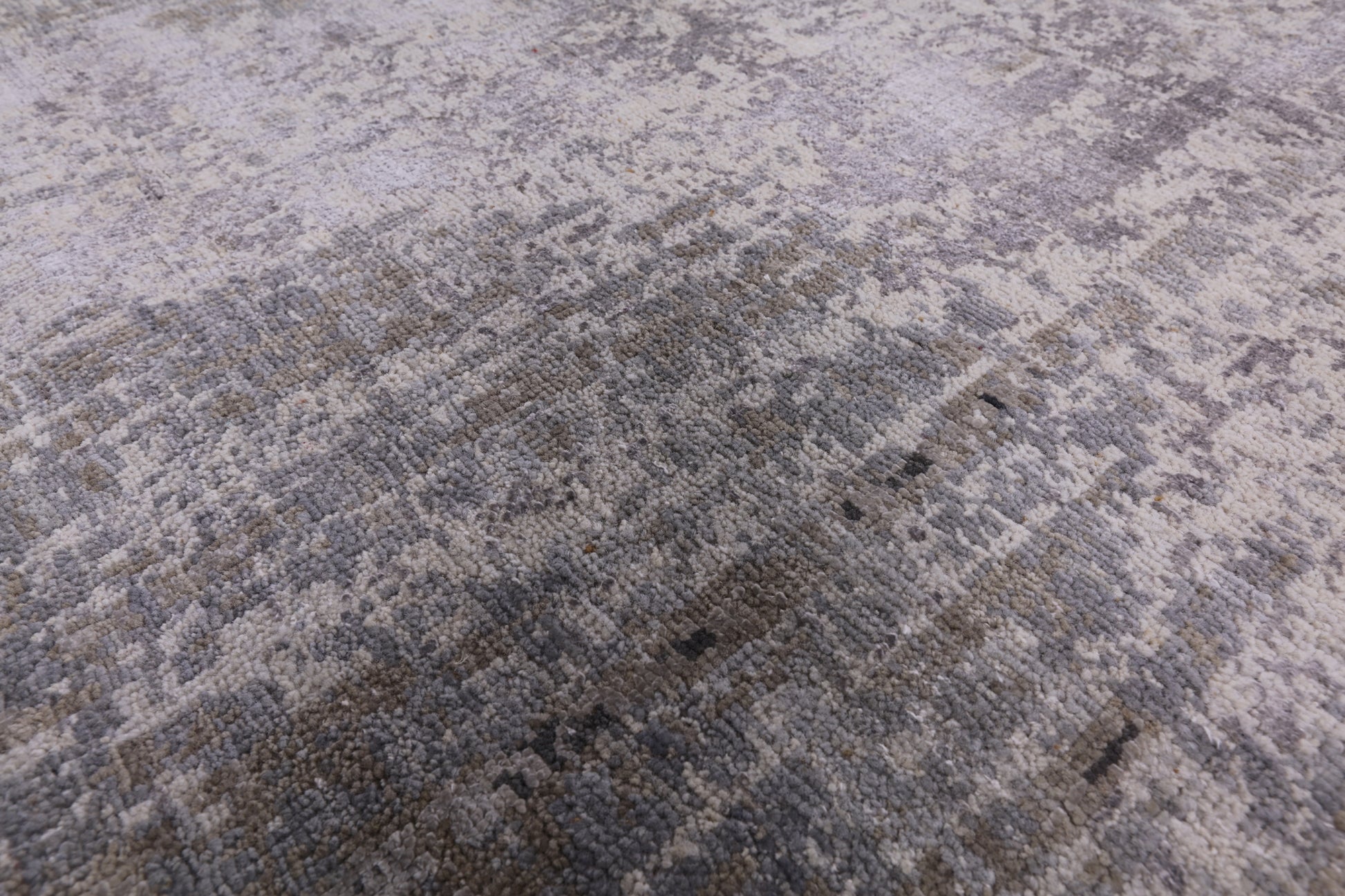 Contemporary Handmade Wool & Silk Area Rug - 9' 0" X 12' 2" - Golden Nile