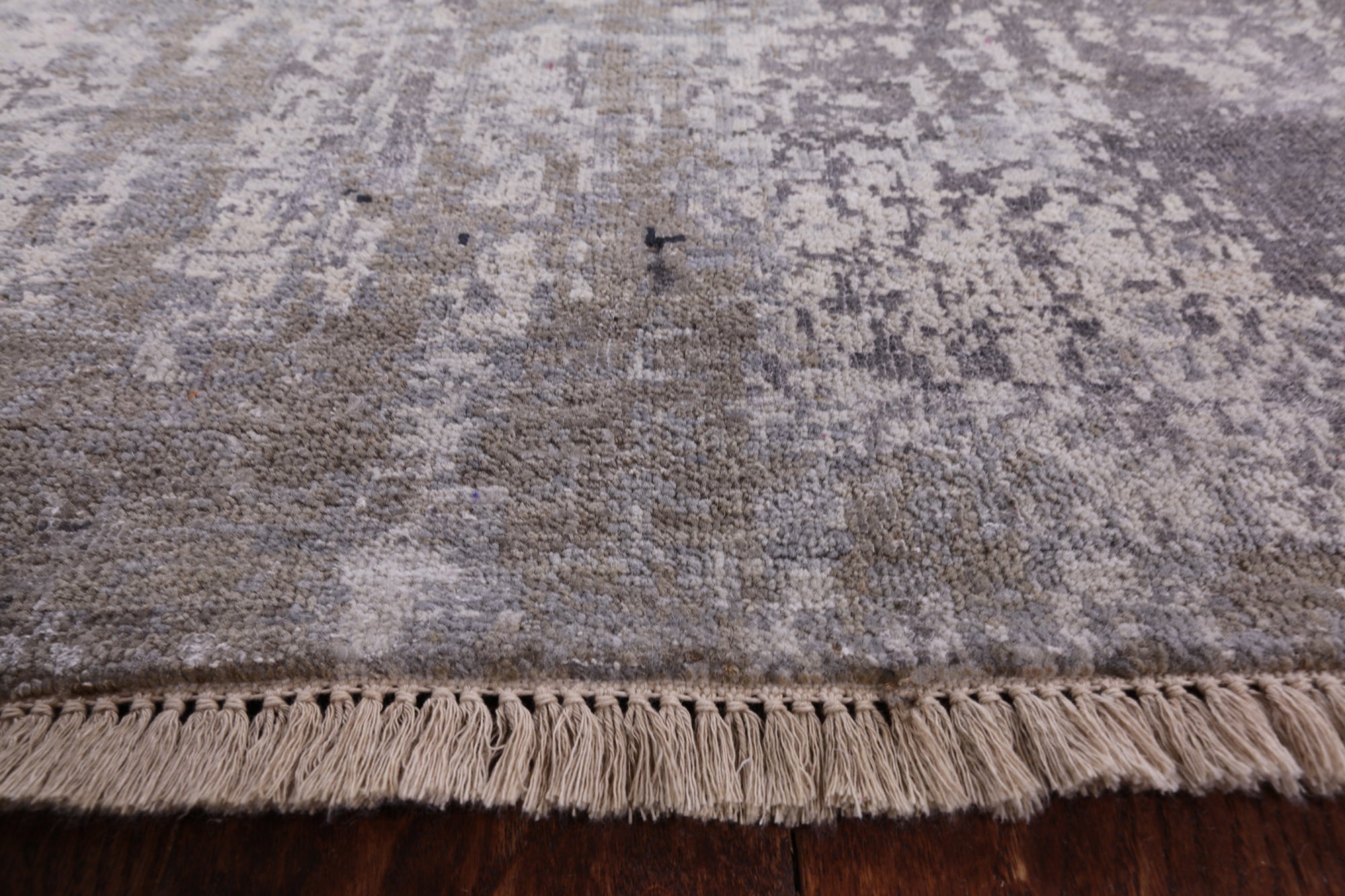 Contemporary Handmade Wool & Silk Area Rug - 9' 0" X 12' 2" - Golden Nile