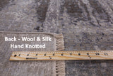 Contemporary Handmade Wool & Silk Area Rug - 9' 0" X 12' 2" - Golden Nile