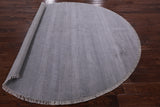 Grey Round Savannah Grass Hand Knotted Wool & Silk Rug - 7' 11" X 7' 11" - Golden Nile