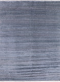 Grey Savannah Grass Hand Knotted Wool & Silk Rug - 8' 2" X 10' 10" - Golden Nile