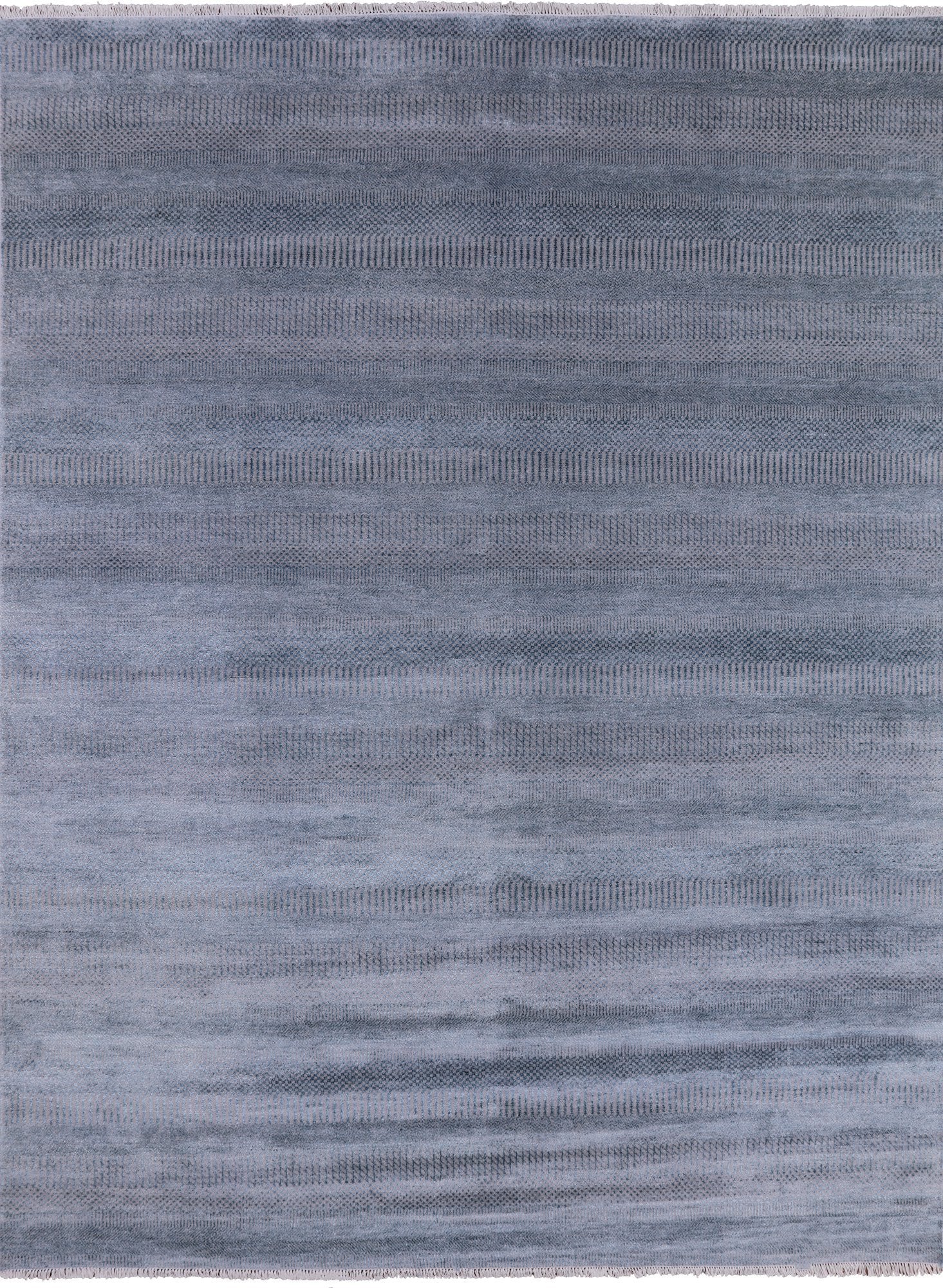 Grey Savannah Grass Hand Knotted Wool & Silk Rug - 8' 2" X 10' 10" - Golden Nile