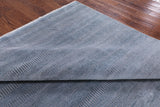 Grey Savannah Grass Hand Knotted Wool & Silk Rug - 8' 2" X 10' 10" - Golden Nile