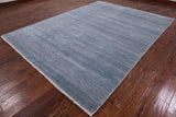Grey Savannah Grass Hand Knotted Wool & Silk Rug - 8' 2" X 10' 10" - Golden Nile