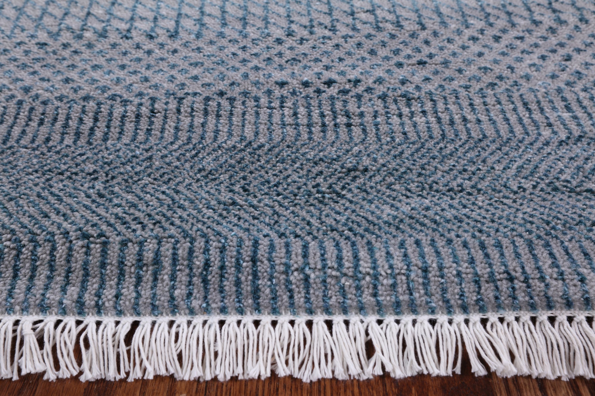 Grey Savannah Grass Hand Knotted Wool & Silk Rug - 8' 2" X 10' 10" - Golden Nile