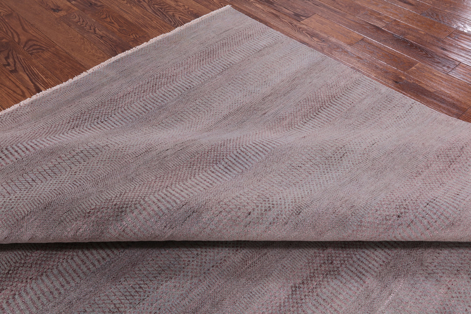 Grey Savannah Grass Hand Knotted Wool & Silk Area Rug - 9' 0" X 12' 2" - Golden Nile