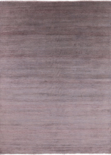 Grey Savannah Grass Hand Knotted Wool & Silk Area Rug - 9' 0" X 12' 2" - Golden Nile