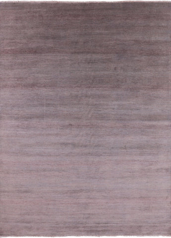 Grey Savannah Grass Hand Knotted Wool & Silk Area Rug - 9' 0