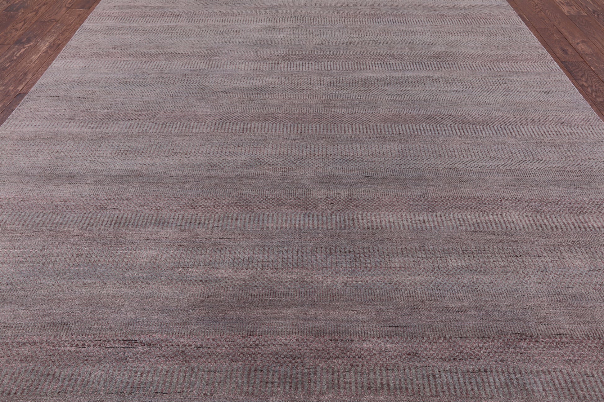 Grey Savannah Grass Hand Knotted Wool & Silk Area Rug - 9' 0" X 12' 2" - Golden Nile