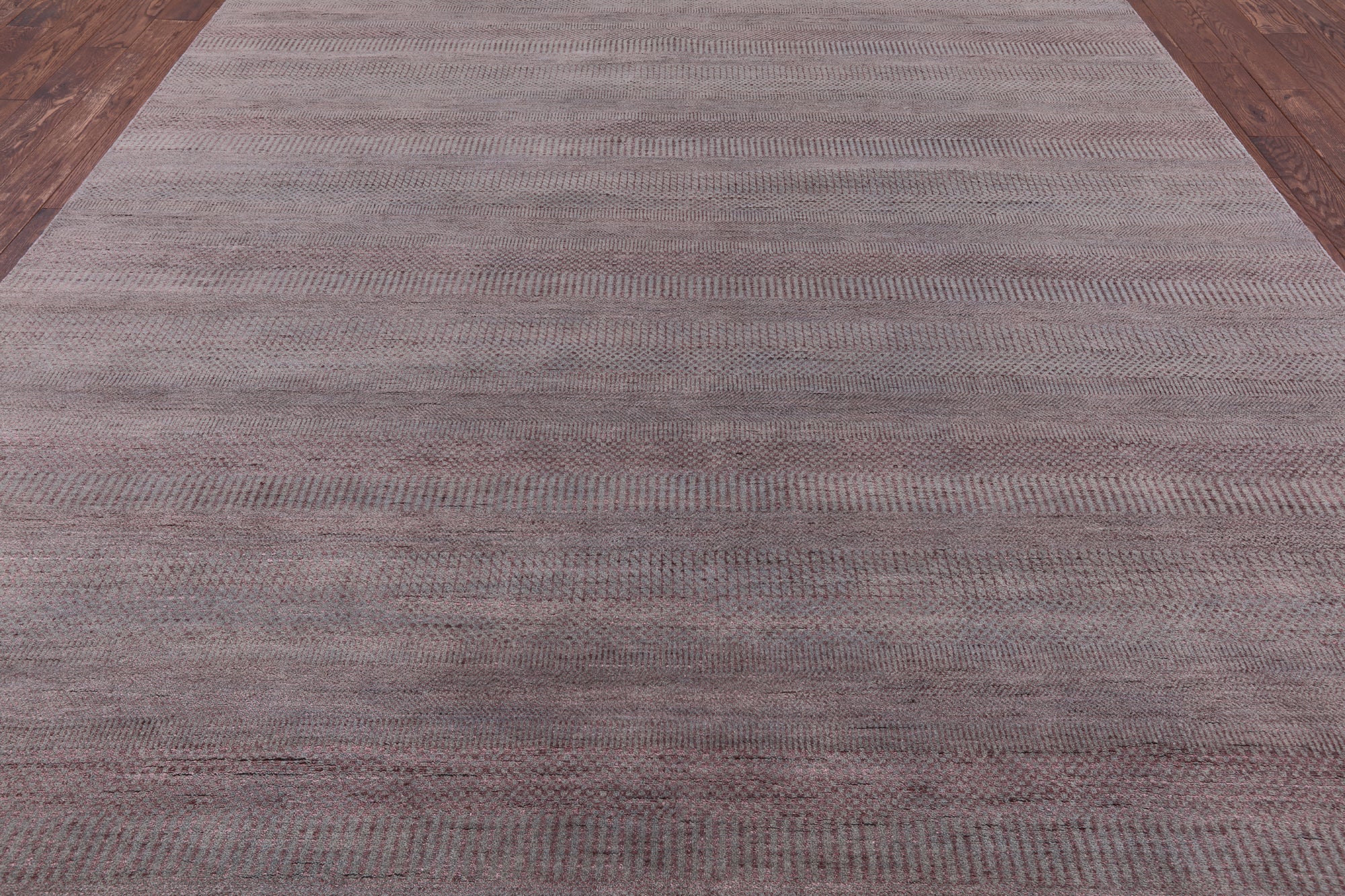 Grey Savannah Grass Hand Knotted Wool & Silk Area Rug - 9' 0" X 12' 2" - Golden Nile