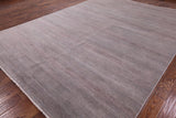 Grey Savannah Grass Hand Knotted Wool & Silk Area Rug - 9' 0" X 12' 2" - Golden Nile