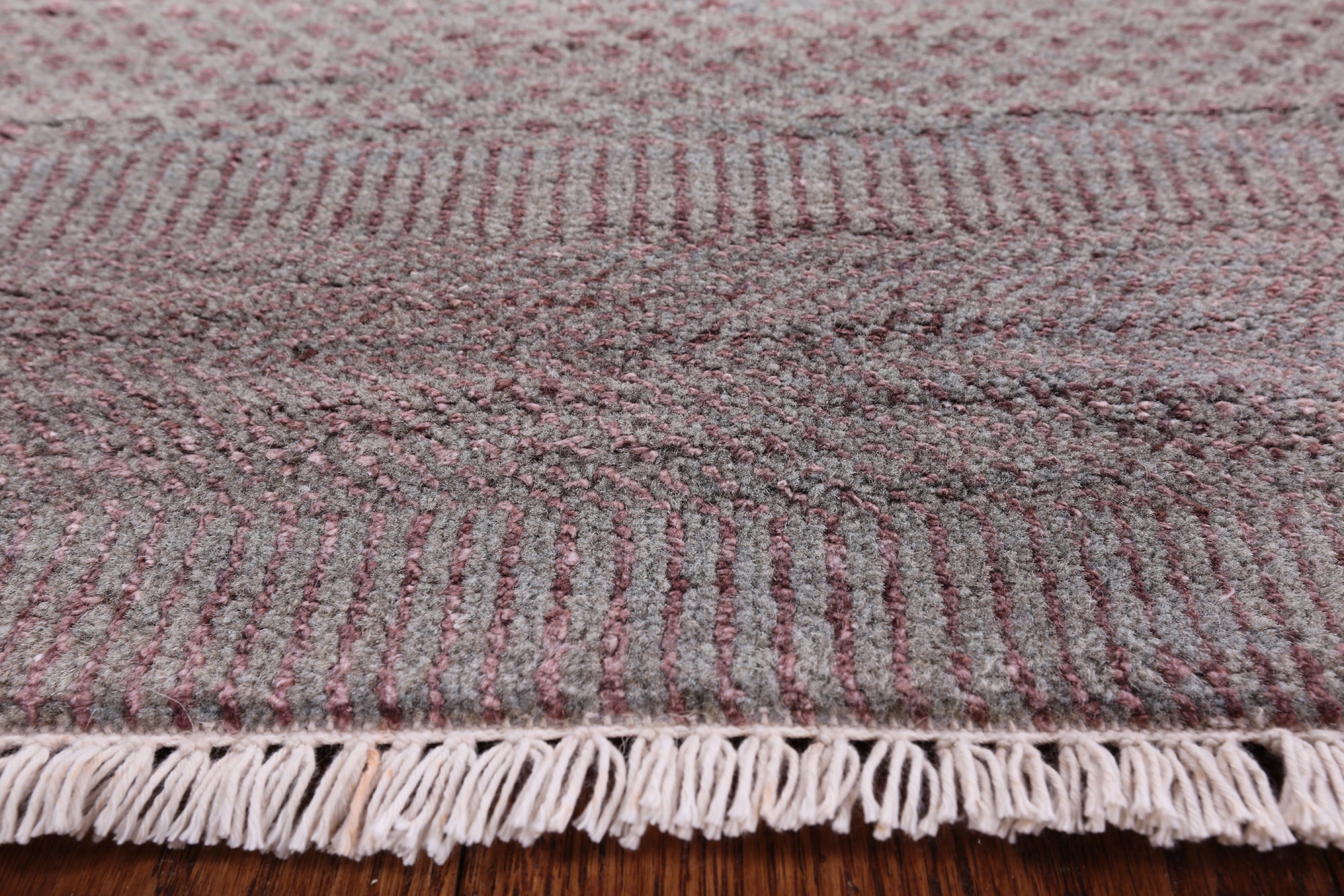 Grey Savannah Grass Hand Knotted Wool & Silk Area Rug - 9' 0" X 12' 2" - Golden Nile