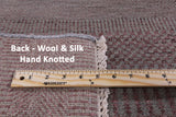 Grey Savannah Grass Hand Knotted Wool & Silk Area Rug - 9' 0" X 12' 2" - Golden Nile