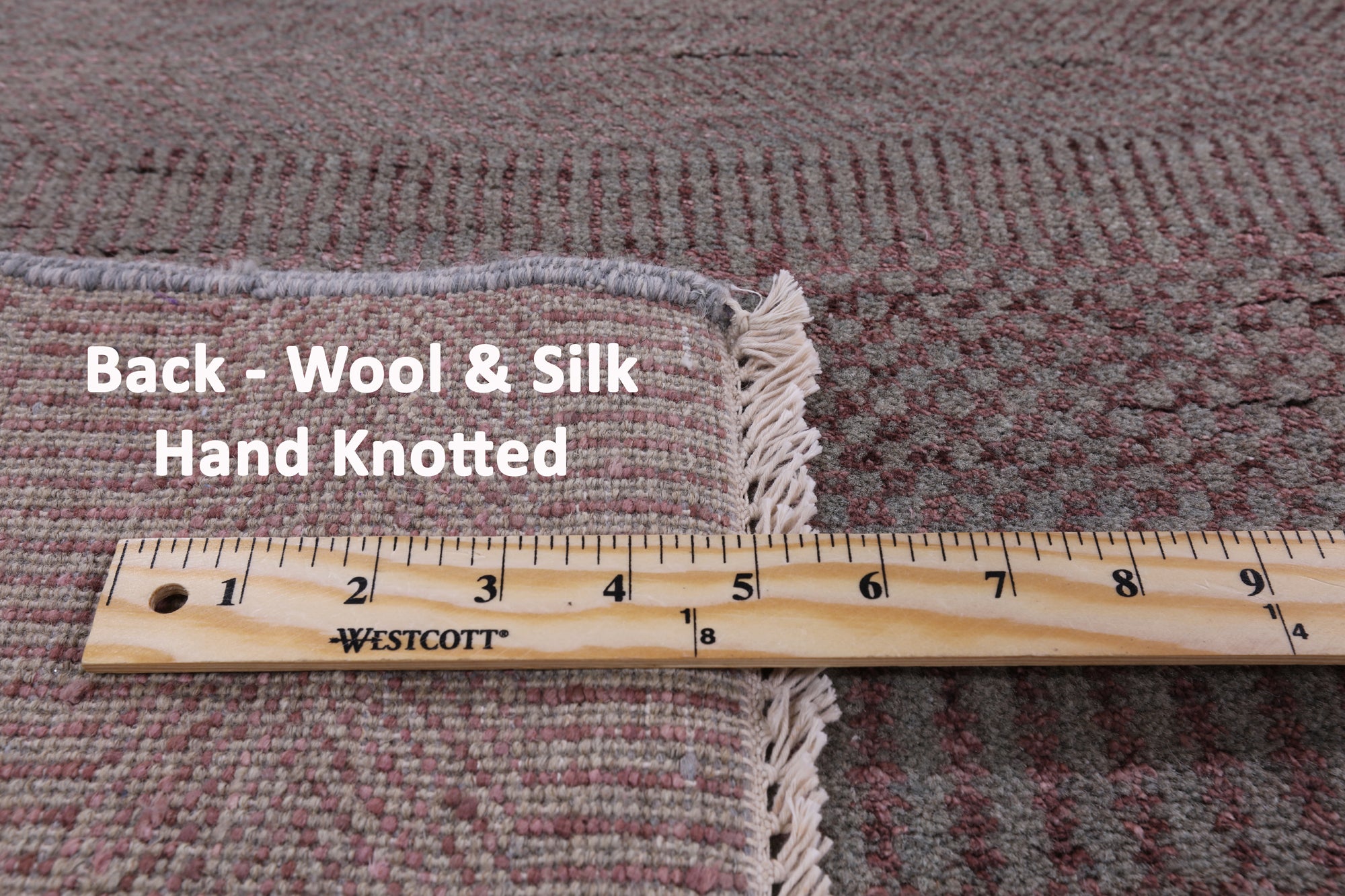 Grey Savannah Grass Hand Knotted Wool & Silk Area Rug - 9' 0" X 12' 2" - Golden Nile