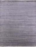 Grey Savannah Grass Hand Knotted Wool & Silk Area Rug - 8' 0" X 10' 4" - Golden Nile