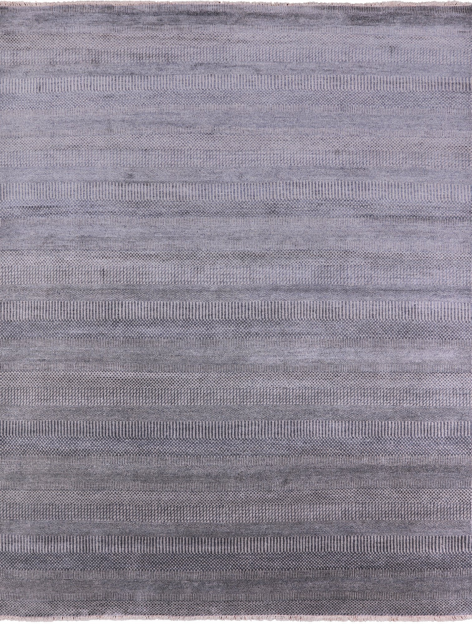 Grey Savannah Grass Hand Knotted Wool & Silk Area Rug - 8' 0" X 10' 4" - Golden Nile