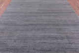 Grey Savannah Grass Hand Knotted Wool & Silk Area Rug - 8' 0" X 10' 4" - Golden Nile