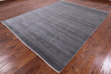 Grey Savannah Grass Hand Knotted Wool & Silk Area Rug - 8' 0" X 10' 4" - Golden Nile