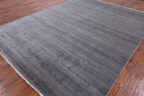 Grey Savannah Grass Hand Knotted Wool & Silk Area Rug - 8' 0" X 10' 4" - Golden Nile