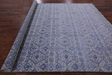 Grey Modern Hand Knotted Wool & Silk Area Rug - 9' 1" X 12' 1" - Golden Nile