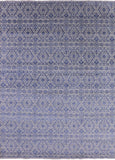 Grey Modern Hand Knotted Wool & Silk Area Rug - 9' 1" X 12' 1" - Golden Nile