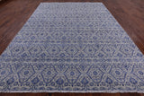 Grey Modern Hand Knotted Wool & Silk Area Rug - 9' 1" X 12' 1" - Golden Nile