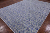 Grey Modern Hand Knotted Wool & Silk Area Rug - 9' 1" X 12' 1" - Golden Nile