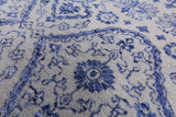 Grey Modern Hand Knotted Wool & Silk Area Rug - 9' 1" X 12' 1" - Golden Nile