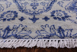 Grey Modern Hand Knotted Wool & Silk Area Rug - 9' 1" X 12' 1" - Golden Nile
