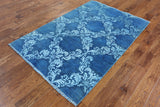 4 x 6 Modern Full Pile Overdyed Wool & Silk Area Rug - Golden Nile