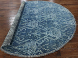 Round Overdyed Handmade Wool & Silk Area Rug 8 X 8 - Golden Nile