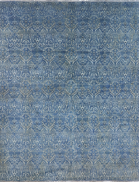 Modern Overdyed Full Pile Wool & Silk Area Rug 8 x 10 - Golden Nile