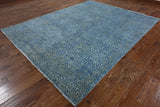 Modern Overdyed Full Pile Wool & Silk Area Rug 8 x 10 - Golden Nile