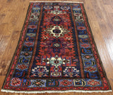 New 3' 7" X 6' 4" Authentic Persian Nahavand Full Pile Wool Rug - Golden Nile