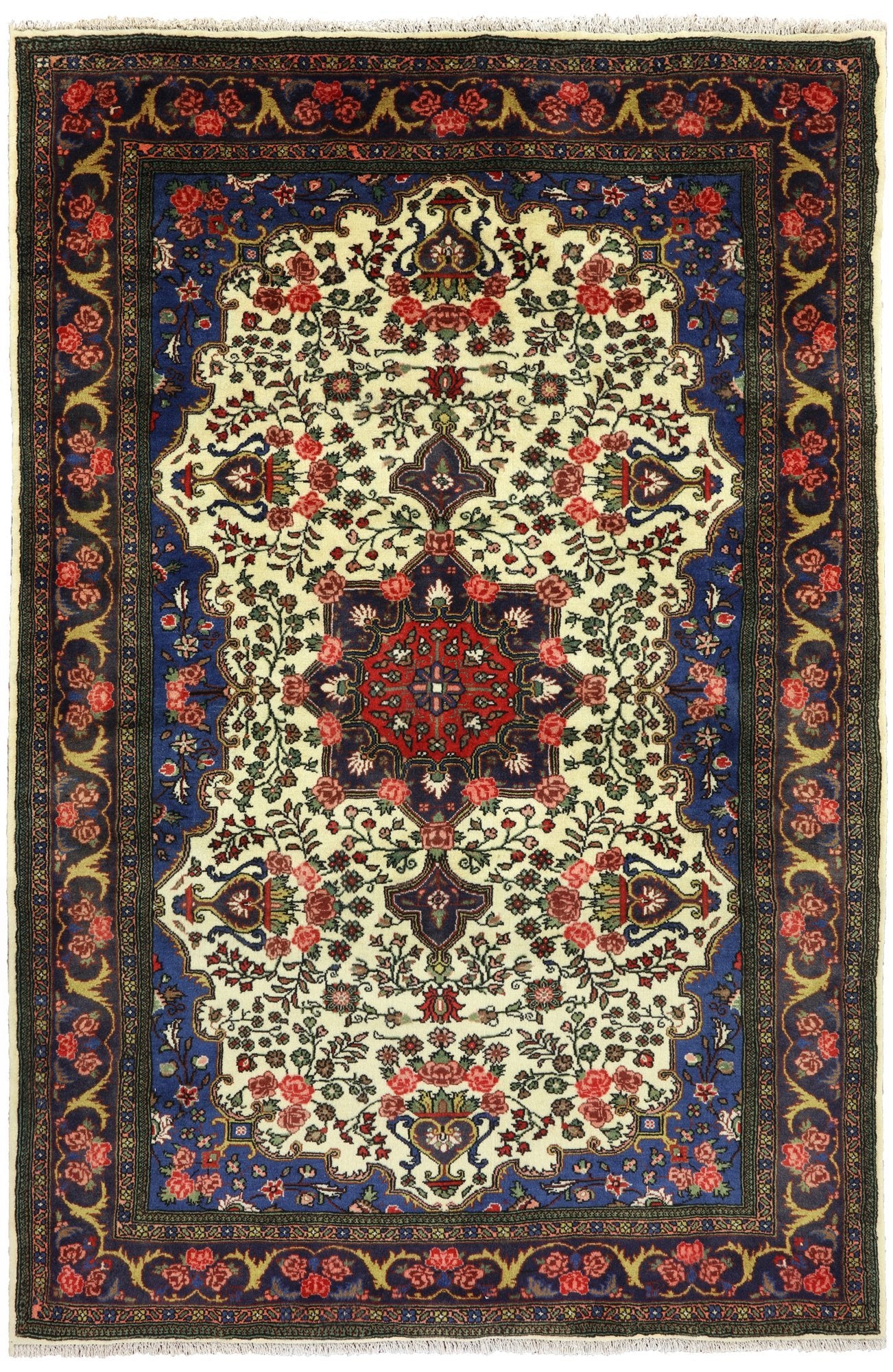 New Authentic Persian Sarouk Hand Knotted Rug - 4' 11" X 7' 3" - Golden Nile