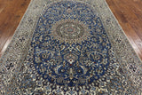 6 X 10 New Authentic Persian Nain Wool & Silk Rug - Golden Nile