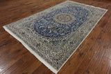 6 X 10 New Authentic Persian Nain Wool & Silk Rug - Golden Nile